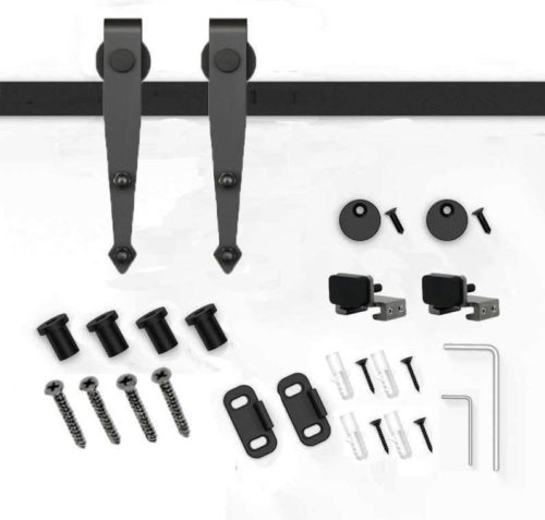 Black Barn Style Door System Arrowhead Hanger Kit