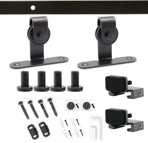 Black Barn Style Door System Top Hung Kit